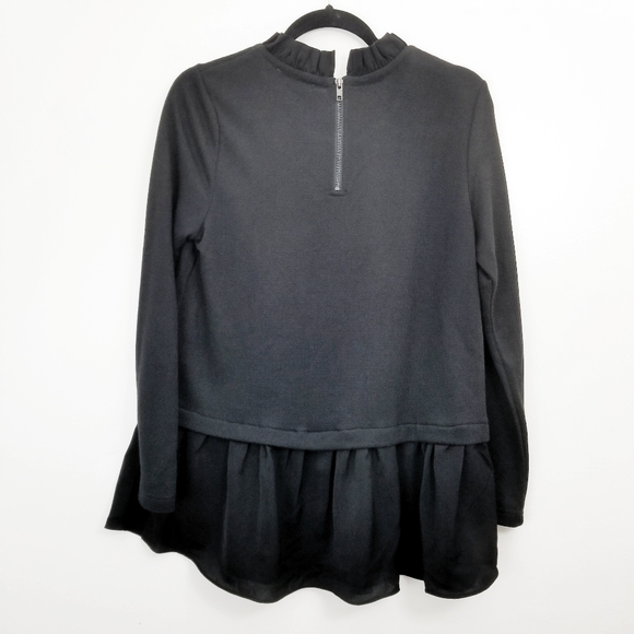 Beachlunchlounge Shaina Black Knit Pullover Top Ruffle Hem Medium - Picture 3 of 8